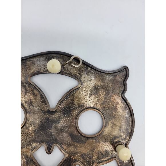 MCM Owl Trivet Leonard Silverplate Made in Italy Vintage Retro Wall Hanging - Picture 4 of 6